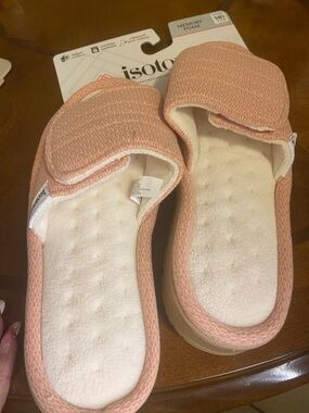 isotoner Blush Pink Adjustable Slide Slippers